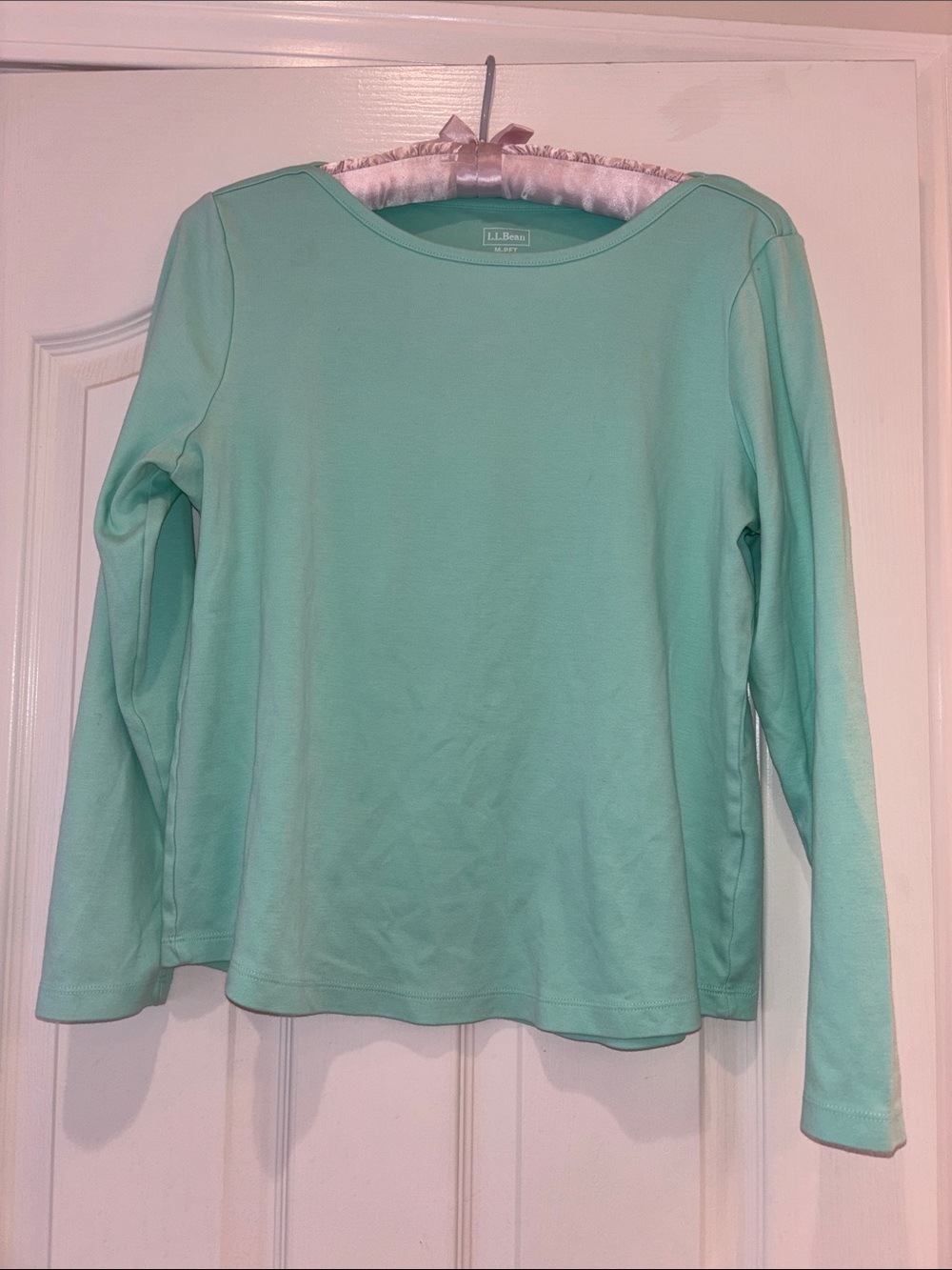 L.L. Bean Women's Seafoam Long-Sleeve Crewneck Top